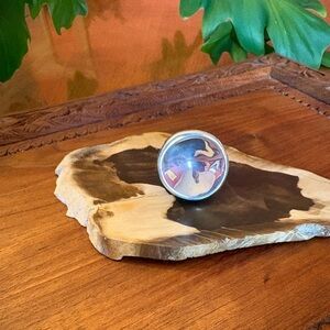 Sterling Silver Round Circle ring LARGE size 9